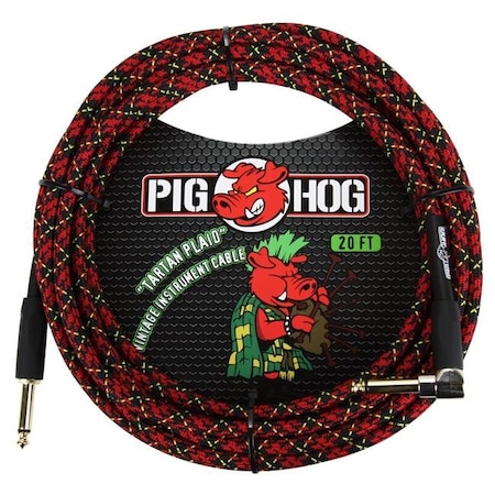Ace Products Group Ace Products Group PCH20PLR Woven Jacket Tour Grade Instrument Cable; 20 ft. - Tartan Plaid PCH20PLR